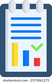 Report Icon Flat Vector Illustration