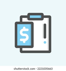  icono de informe, aislado icono de esquema de color donativo en fondo azul claro, perfecto para sitio web, blog, logo, diseño gráfico, medios sociales, UI, aplicación móvil