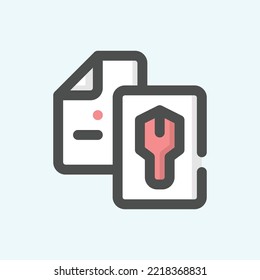  report icon, isolated Labour colored outline icon in light blue background, perfect for website, blog, logo, graphic design, social media, UI, mobile app