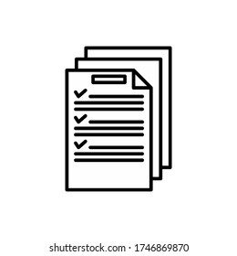Icono de informe aislado en fondo blanco. Ilustración vectorial. eps10