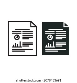 Report icon isolated of outline and flat style design