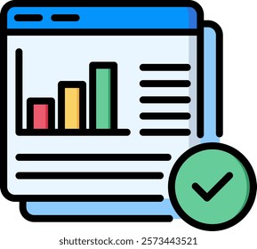 Report Icon Lineal Color Vector Illustration