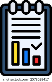 Report Icon Lineal Color Vector Illustration