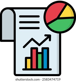 Report Icon Lineal Color Vector Illustration