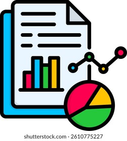 Report Icon Lineal Color Vector Illustration