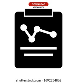 icono de informe o logotipo símbolo de signo aislado ilustración vectorial - iconos vectoriales de estilo negro de alta calidad
