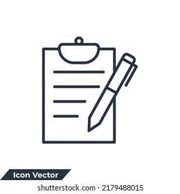 ilustración vectorial del logotipo del icono de informe. Plantilla de símbolo de auditoría y análisis para la colección de diseño gráfico y web