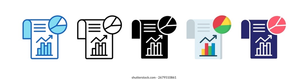 Report Icon Multiple Style Set Collection.