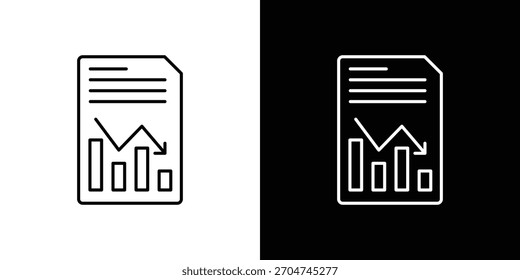 Píxel de icono de informe perfecto. Símbolo de contorno. Dibujo lineal simple.