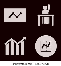 report icon set with ask pupil, graph and statistics vector illustration