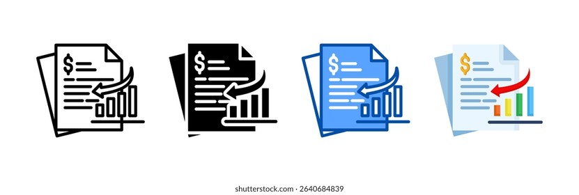 Report icon set bundle. Multi style icon collection perfect for websites, apps, and presentations. Simple vector icon collection