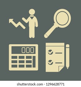 report icon set with calculator, checklist and pencil and growth graph vector illustration
