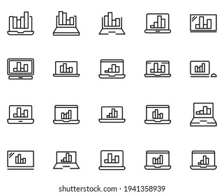 Conjunto de iconos de informe. Colección de logotipo de esquema negro de alta calidad para diseño de sitios web y aplicaciones móviles. Ilustración vectorial en un fondo blanco.