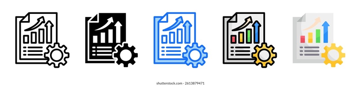 Report Icon Set Multiple Style Collection