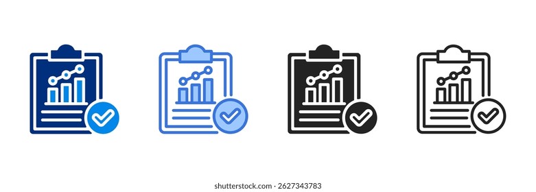 Report Icon Set Multiple Style Vector Illustration