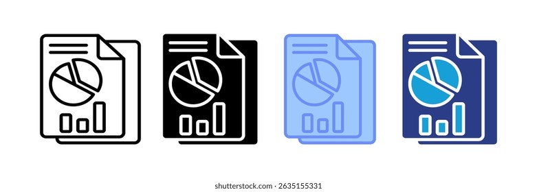 Ícone de Relatório Definir Coleção de Vários Estilos