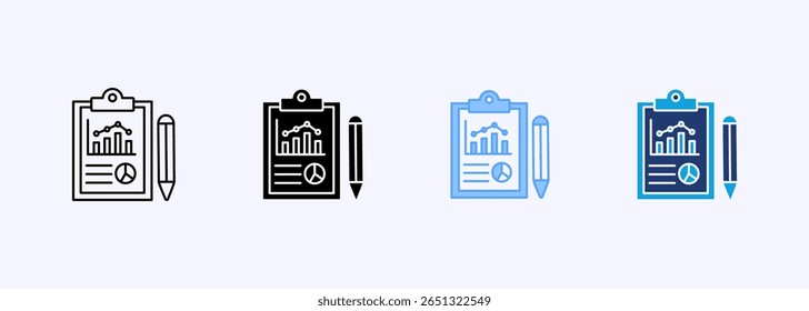 Report Icon Set Multiple Style Collection