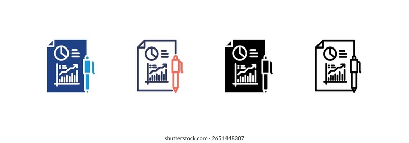 Report icon set multiple style collection