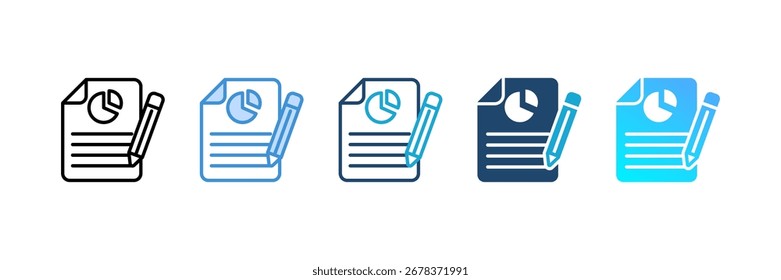 Conjunto de iconos de informe colección de estilos múltiples