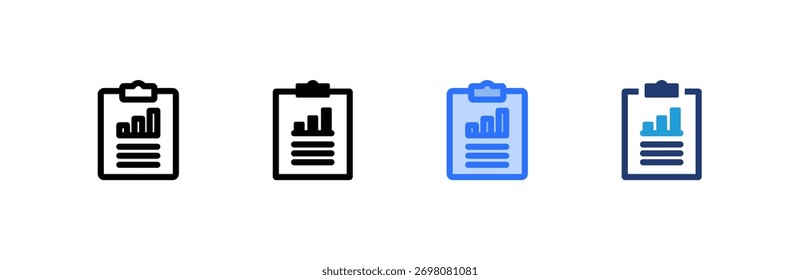Report icon set multiple style collection. Vector illustration.