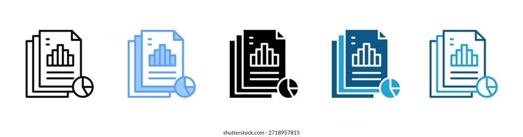 Conjunto de iconos de informe colección de estilos múltiples