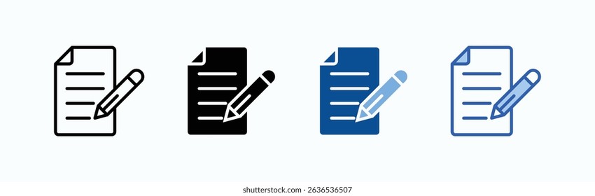 Report Icon Sheet Multiple Style Collection Isolated Vector
