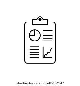 Signo de icono de informe. Icono de informe diseño plano.