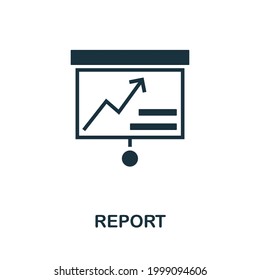 Icono de informe. Elemento creativo simple. Icono de informe monocromo relleno para plantillas, infografías y banners