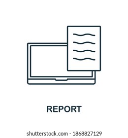 Report icon. Simple line element from community management collection. Filled Report icon for templates, infographics and more.