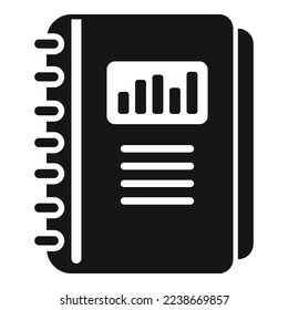 Icono de informe vector simple. Documento comercial. Gráfico de papel
