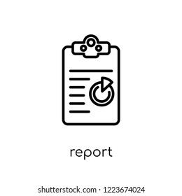 Report icon. Trendy modern flat linear vector Report icon on white background from thin line Business and analytics collection, editable outline stroke vector illustration