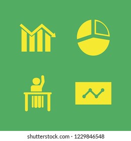 report icon. report vector icons set pie chart, ask pupil, statistics and descending graph