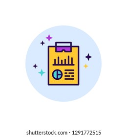 Report Icon Vector Illustration in Filled Style for Any Purpose