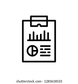 Report Icon Vector Illustration in Line Style for Any Purpose