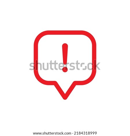 Report icon vector of social media. An exclamation mark in a speech bubble