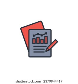 report icon. vector.Editable stroke.linear style sign for use web design,logo.Symbol illustration.