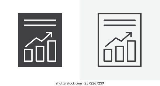 Report icons. flat and line style set