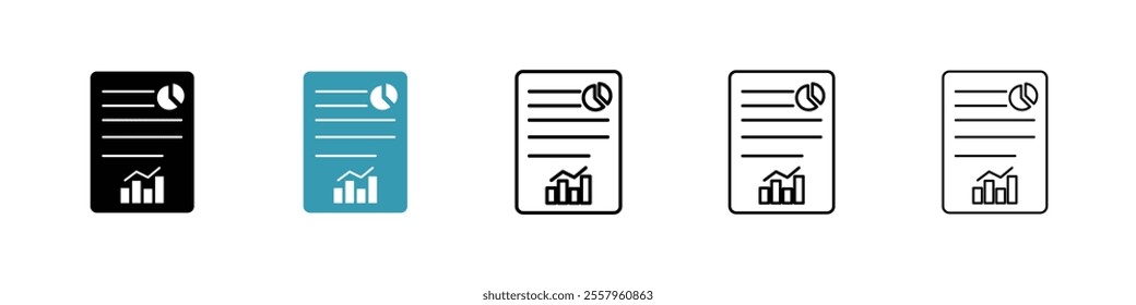 Report icons pack in black and blue.
