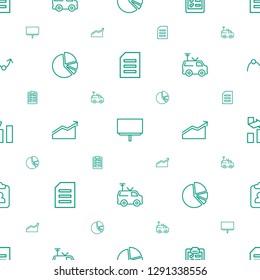 report icons pattern seamless white background. Included editable outline paper, board, clipboard, pie chart, chart, TV van, graph icons. report icons for web and mobile.