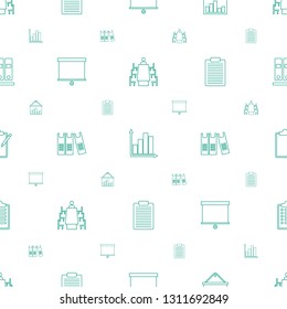 report icons pattern seamless white background. Included editable line meeting, chart, graph on board, board, binder, check list, clipboard icons. report icons for web and mobile.