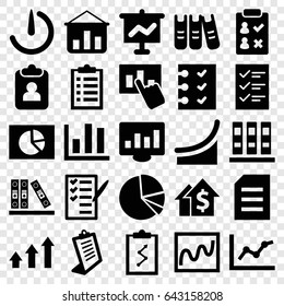 Report icons set. set of 25 report filled icons such as clipboard, check list, binder, pie chart, checklist, stopwatch camera, graph, hand on graph, chart, dolar growth