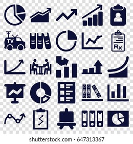 Report icons set. set of 25 report filled icons such as board, graph, tv van, binder, clipboard, checklist, meeting, pie chart, chart, graph on board