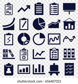 Report icons set. set of 25 report filled icons such as board, medical clipboard, binder, clipboard, pie chart, graph, checklist, chart, check list, graph on board
