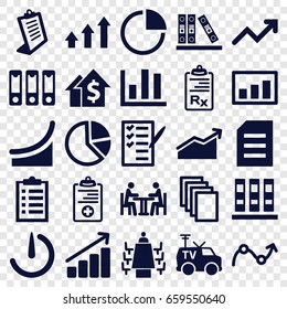 Report icons set. set of 25 report filled icons such as paper, clipboard, check list, tv van, medical clipboard, binder, meeting, pie chart, stopwatch camera, graph, chart