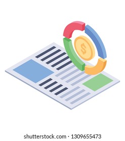ie report isometric icon vector 
