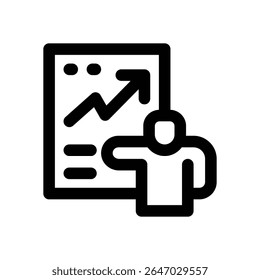 report line icon. Clean and minimalist vector icon for websites, mobile apps, presentations, and logos. Fully scalable and customizable for any project.