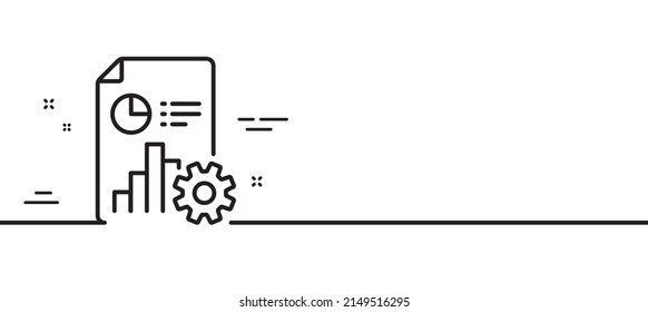 Report line icon. Column graph, pie chart sign. Market analytics symbol. Minimal line illustration background. Report line icon pattern banner. White web template concept. Vector