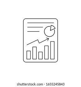 Icono de línea de informe en estilo plano. Símbolo de contabilidad para el diseño de su sitio web, logotipo, aplicación, vector de interfaz de usuario