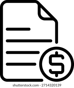 Vector de ilustración de icono de línea de informe
