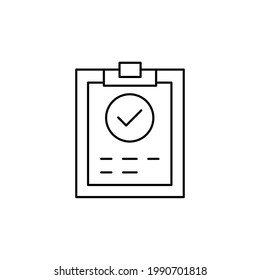 Icono De Línea De Informe Aislado En Fondo Blanco